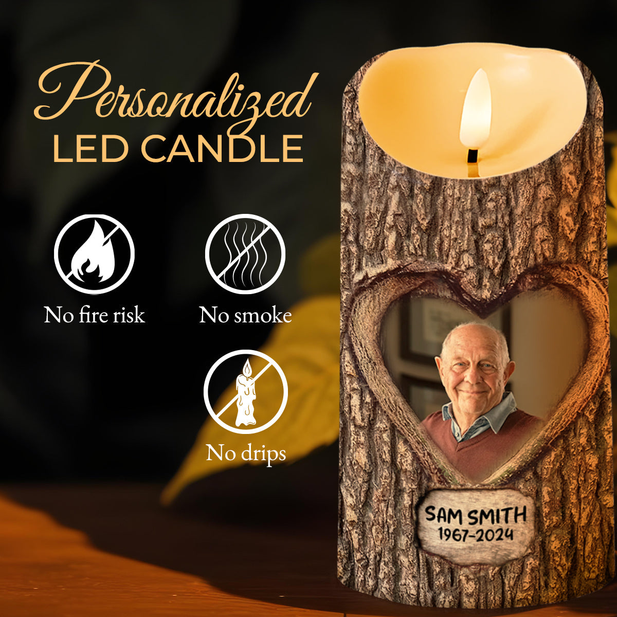Your Love Is Still My Guide, Always By My Side Memorial Candle - Personalized Custom LED Candle - HSB009_LECA