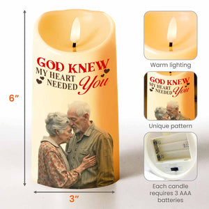 God Knew My Heart Needed You With Cross And Hearts - Personalized Custom LED Candle - HSB036_LECA