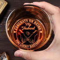 Congrats On Being My Husband, Heart And Hand-Holding Design - Personalized Engraved Whiskey Glass - HSB040_EWG