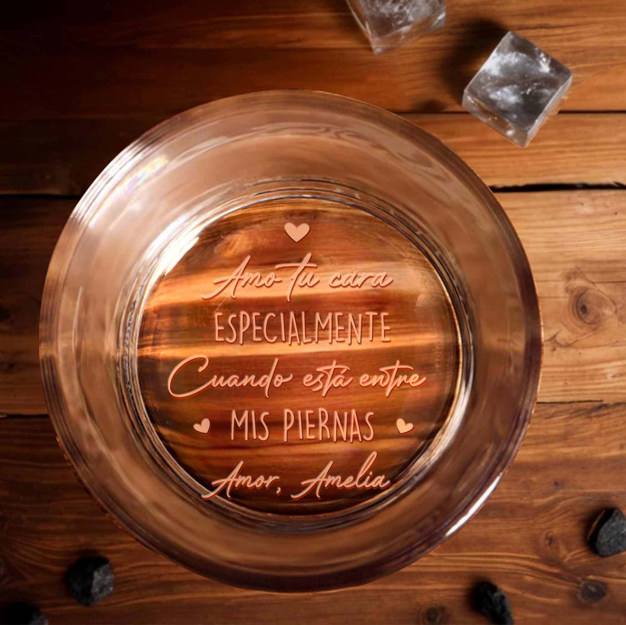 I Love Your Face, Heart Symbols Engraving - Personalized Engraved Whiskey Glass - HSB045_EWG
