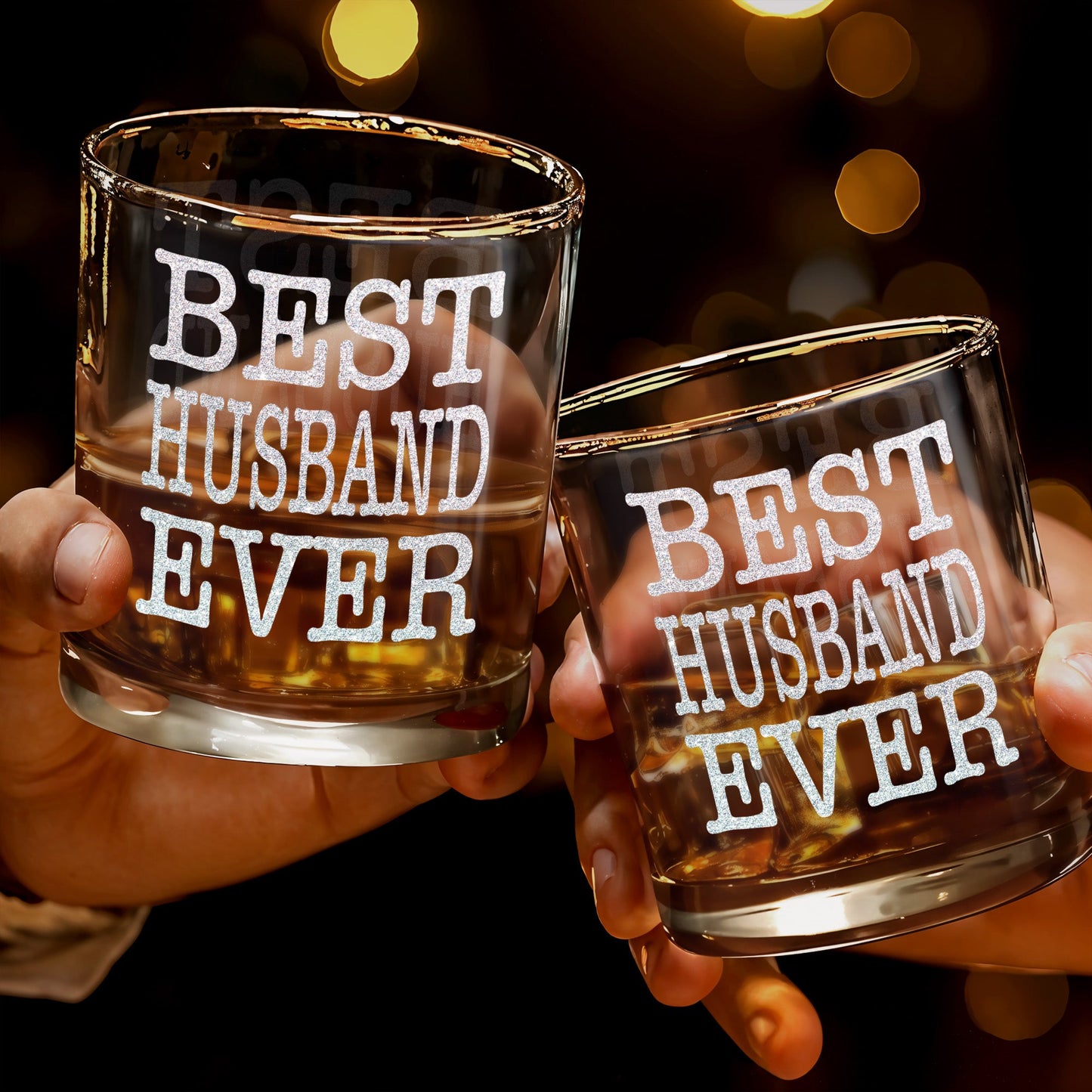 Best Husband Ever - Personalized Custom Whiskey Glass - HSB070_RWG