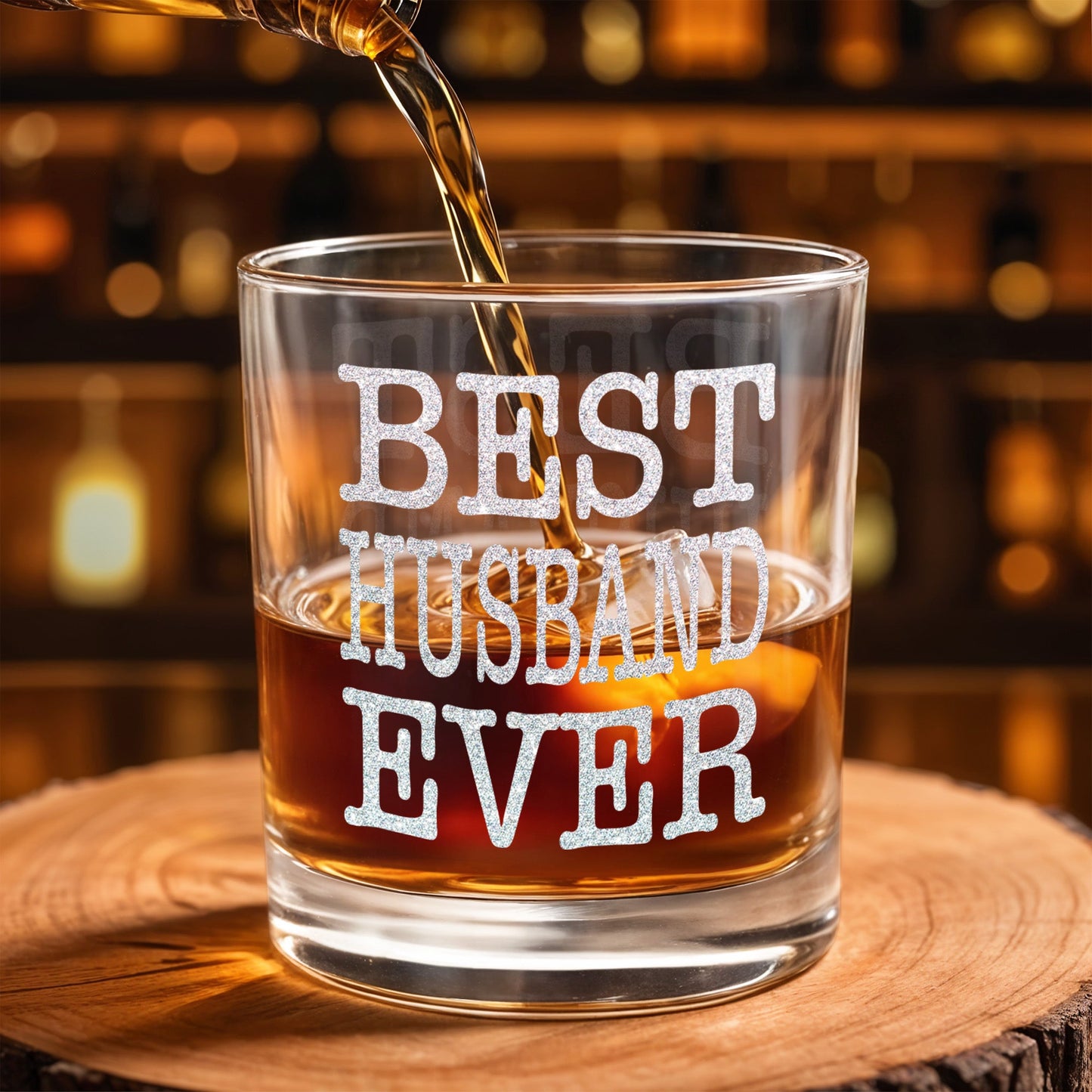 Best Husband Ever - Personalized Custom Whiskey Glass - HSB070_RWG