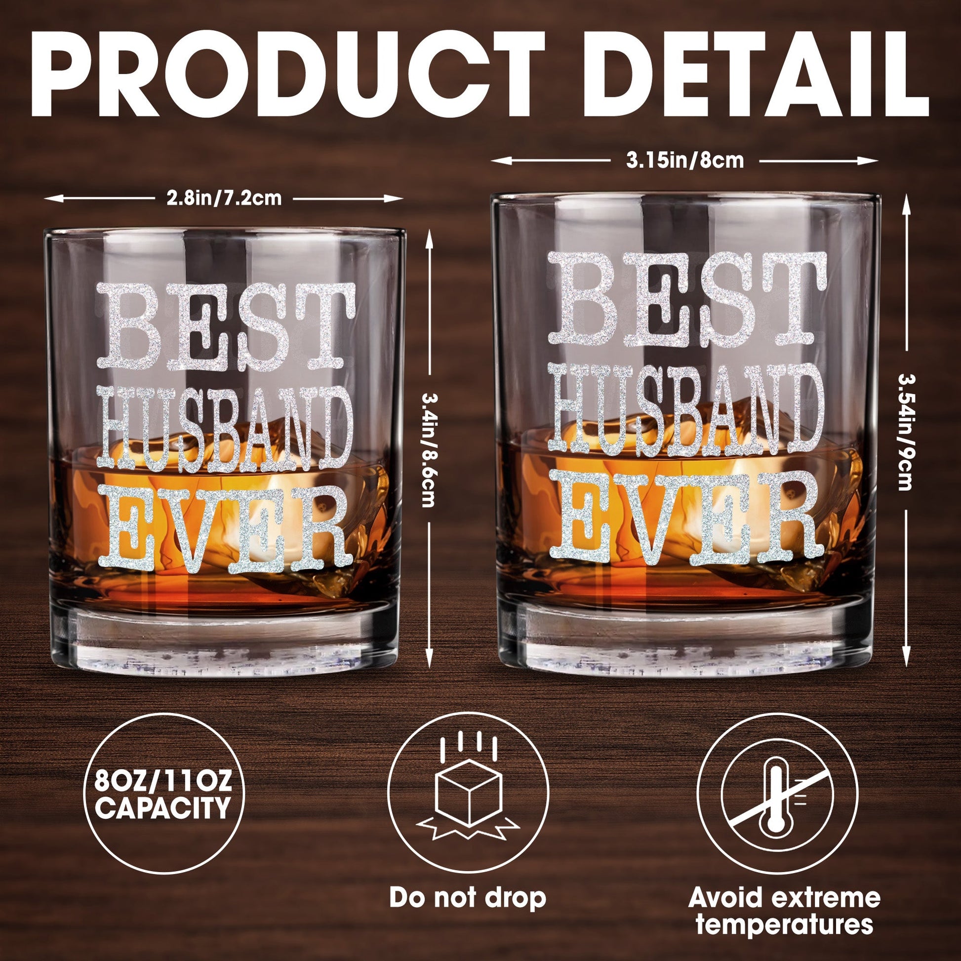 Best Husband Ever - Personalized Custom Whiskey Glass - HSB070_RWG