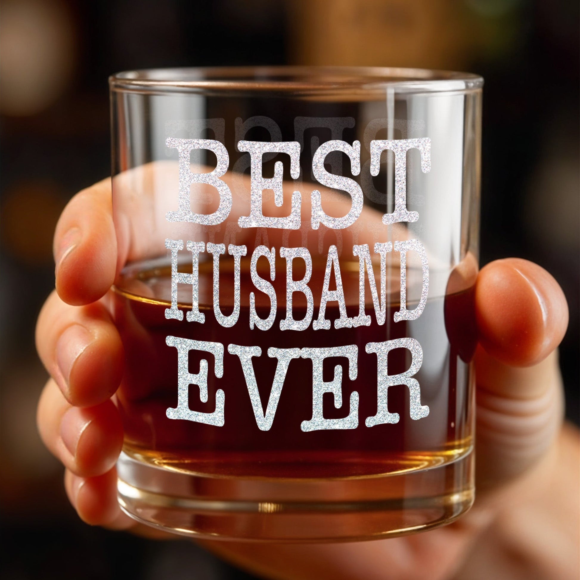 Best Husband Ever - Personalized Custom Whiskey Glass - HSB070_RWG