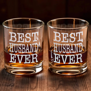 Best Husband Ever - Personalized Custom Whiskey Glass - HSB070_RWG