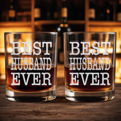 Best Husband Ever - Personalized Custom Whiskey Glass - HSB070_RWG