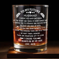To My Future Husband I Choose You Again Hearts And Leaves - Personalized Custom Whiskey Glass - HSB076_RWG