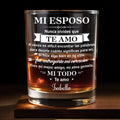 Mi Esposo Nunca Olvides Que Te Amo With Heart And Arrow - Personalized Custom Whiskey Glass - HSB107_RWG