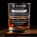 My Husband Never Forget I Love You Heart And Arrow Design - Personalized Custom Whiskey Glass - HSB108_RWG