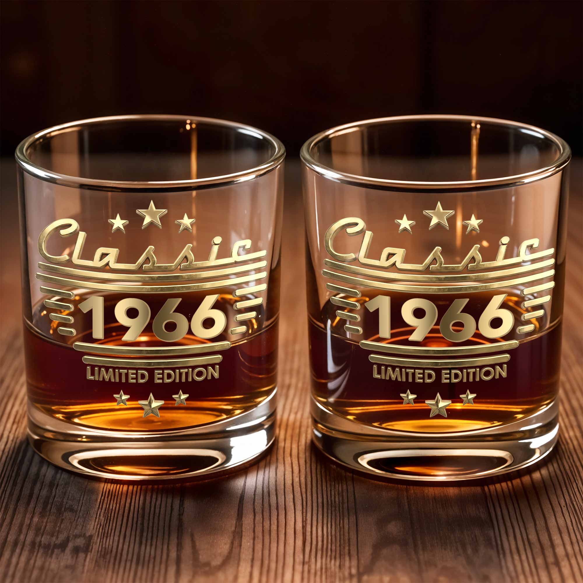 Classic Limited Edition With Stars And Stripes 3D Effect - Personalized Custom Whiskey Glass - HSB115_RWG