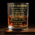 To My Husband I Promise To Always Be By Your Side Hearts - Personalized Custom Whiskey Glass - HSB126_RWG