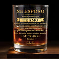 Mi Esposo Nunca Olvides Que Te Amo Heart And Banner Design - Personalized Custom Whiskey Glass - HSB135_RWG