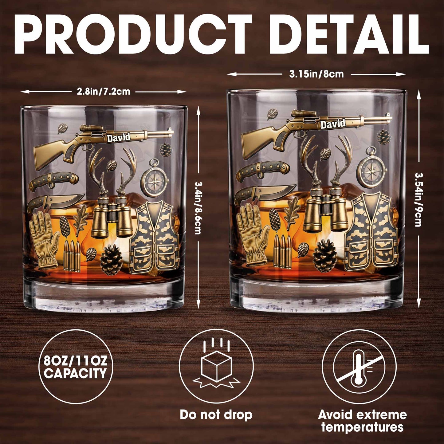 Celebrate Your Adventures With Hunting And Outdoor Themes - Personalized Custom Whiskey Glass - HTG002_RWG