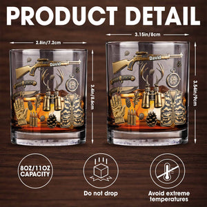 Celebrate Your Adventures With Hunting And Outdoor Themes - Personalized Custom Whiskey Glass - HTG002_RWG