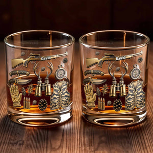 Celebrate Your Adventures With Hunting And Outdoor Themes - Personalized Custom Whiskey Glass - HTG002_RWG