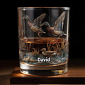 Customize This Beautiful Glass With Ducks And Nature - Personalized Custom Whiskey Glass - HTG005_RWG