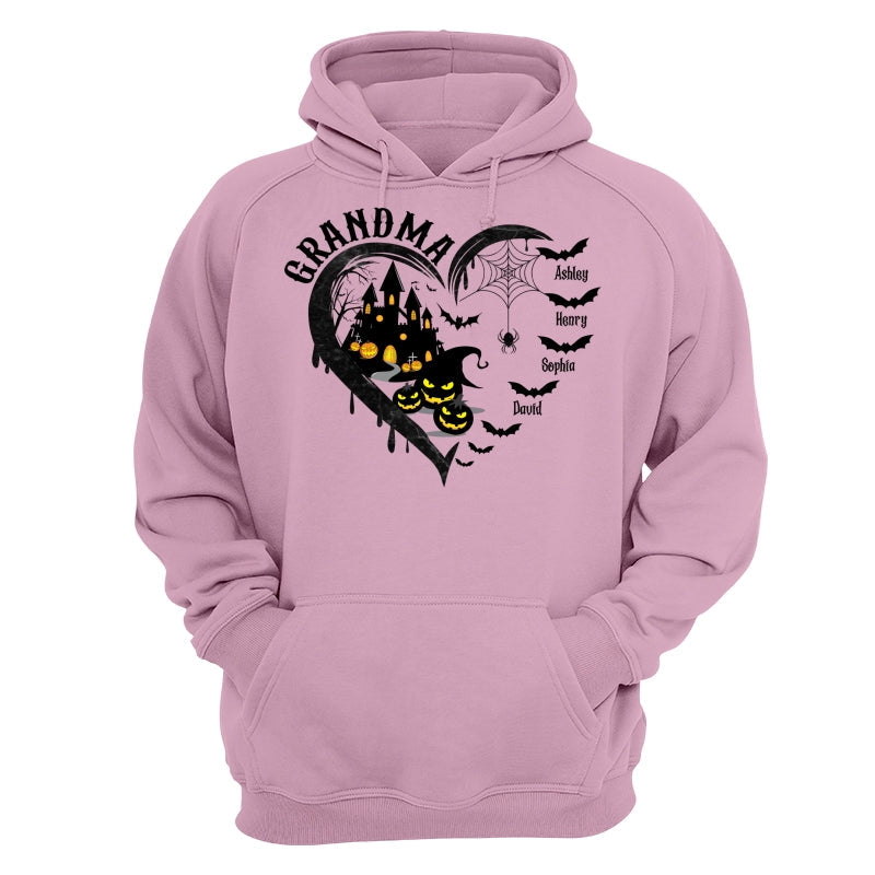 Halloween Grandma Mom Black Bats Heart Personalized Shirt