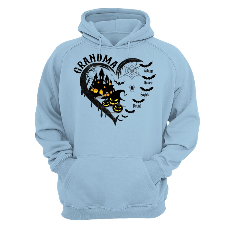 Halloween Grandma Mom Black Bats Heart Personalized Shirt