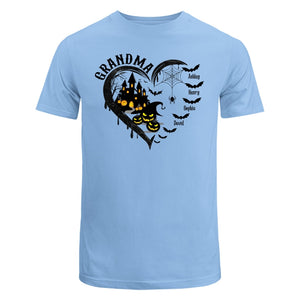 Halloween Grandma Mom Black Bats Heart Personalized Shirt