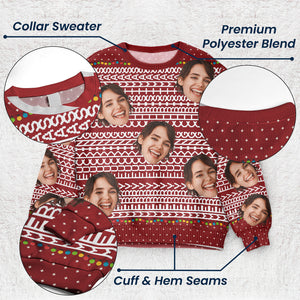 Hidden Swear Words Naughty Funny Ugly - Personalized Photo Ugly Sweater