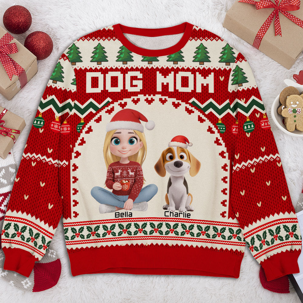Christmas Paw Love - Personalized All-Over-Print Sweatshirt