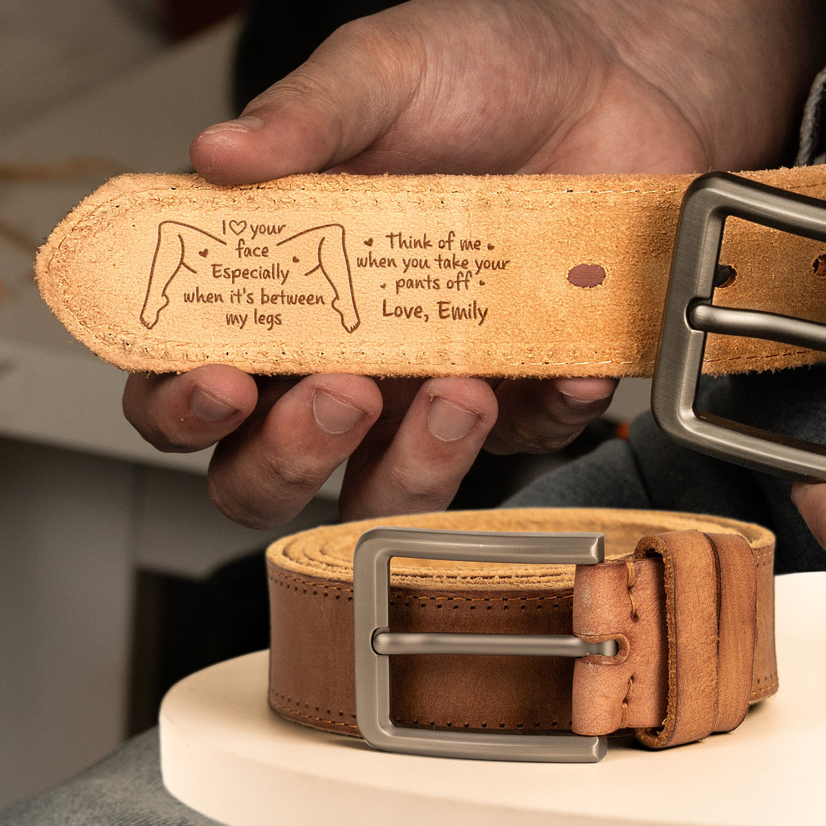Personalized Cowhide Belt