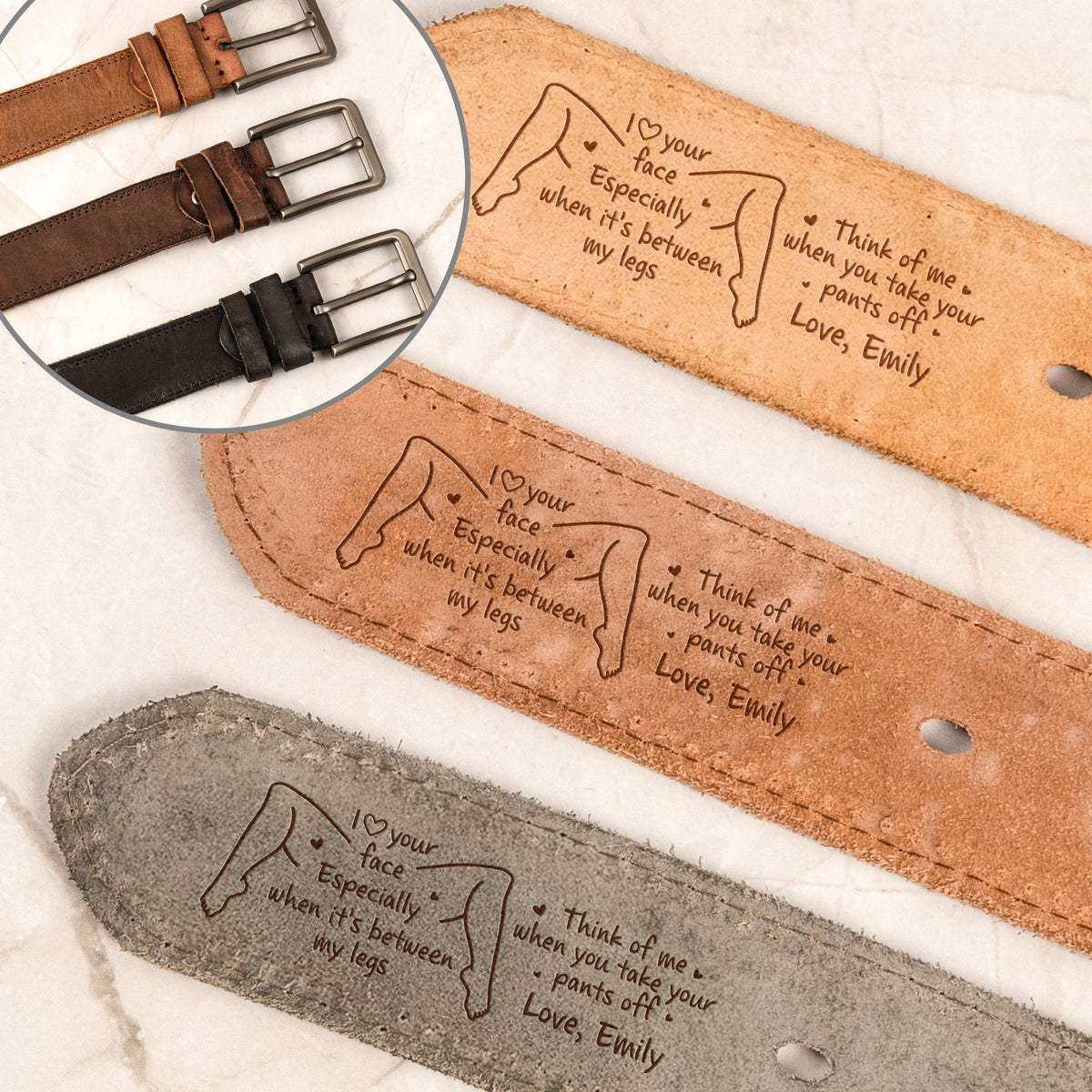 Personalized Cowhide Belt