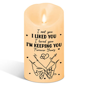 I Met You personalized LED candle