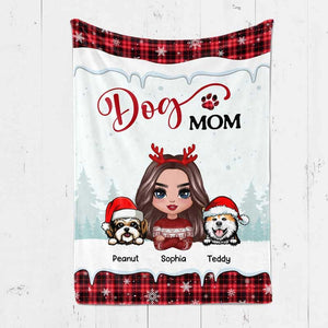 Doll Dog Mom Christmas Personalized Fleece Blanket
