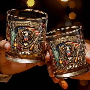 United States Of America 250th Anniversary Eagle And Statue Of Liberty Design - Personalized Custom Whiskey Glass - INDE231_RWG