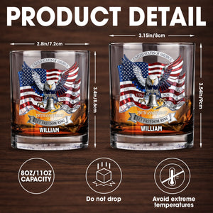 United States Of America 250th Anniversary Let Freedom Ring Eagle Flag - Personalized Custom Whiskey Glass - INDE505_RWG
