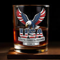 USA Faith Family And Freedom Patriotic Eagle With Flag Design - Personalized Custom Whiskey Glass - INDE633_RWG