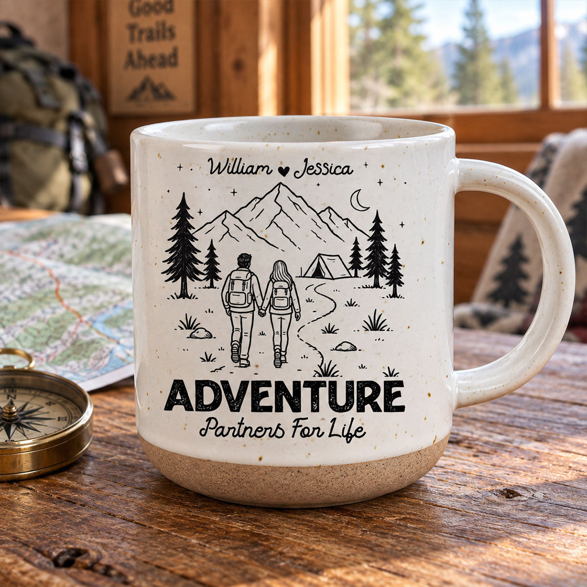 Forever Adventure Partners - Personalized Pottery Mug
