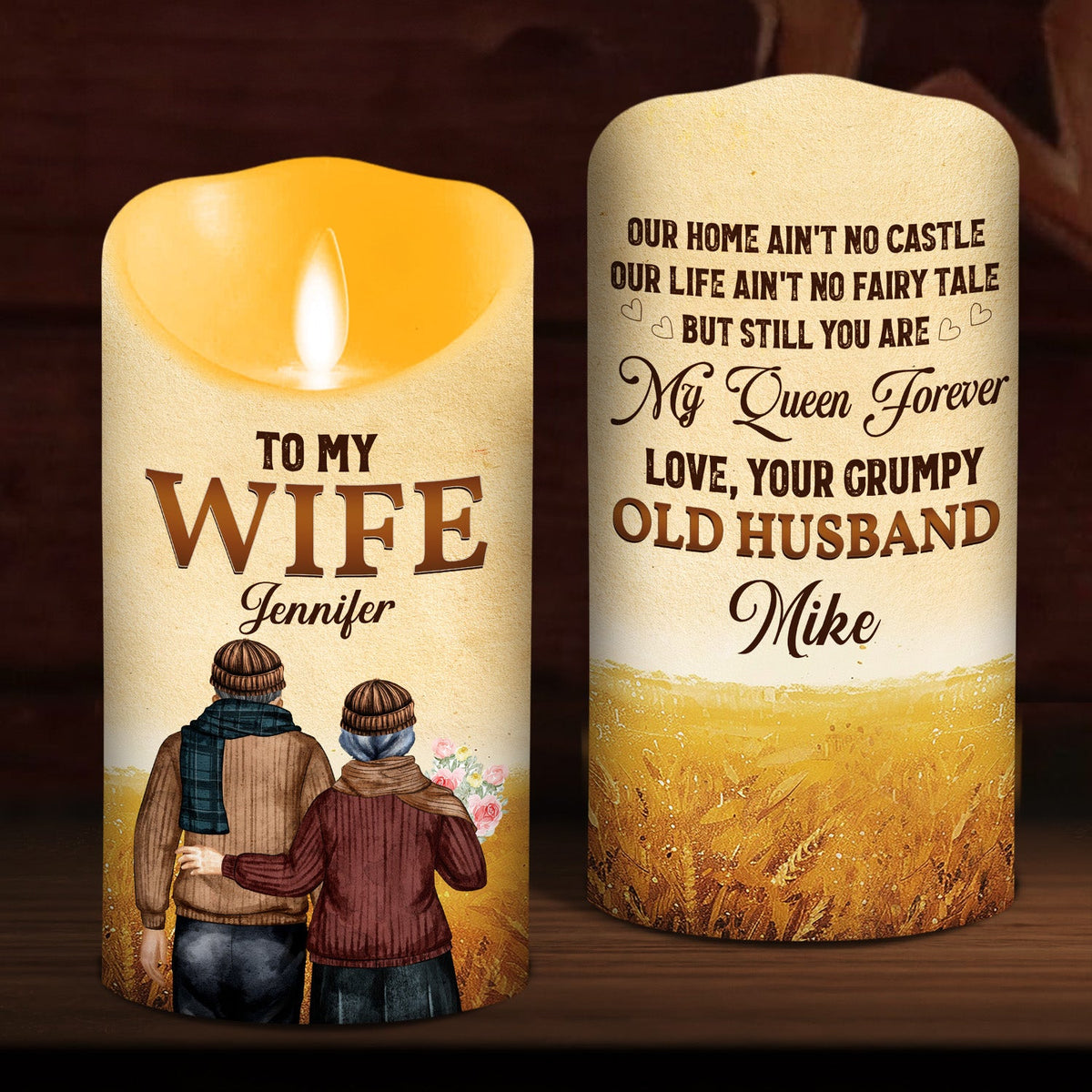 To My Wife You Are My Queen Forever - Personalized LED Candle