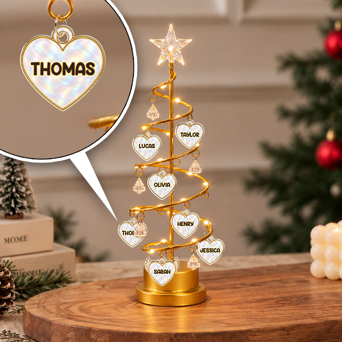 Family Together LED tree lights paw charm