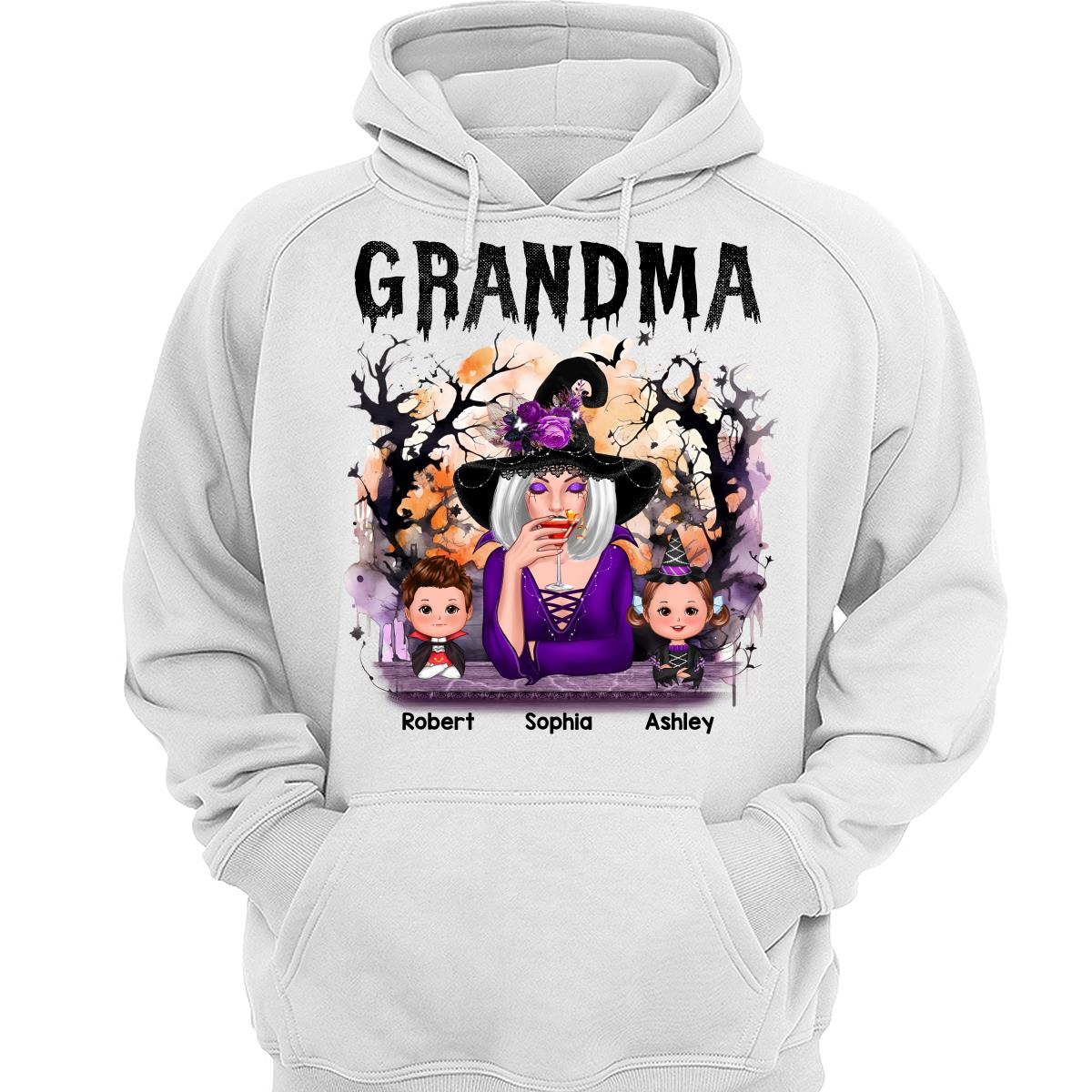 Halloween Orange Purple Dripping Grandma Grandkids - Lifestyle 3