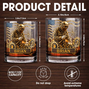 Capture The Spirit Of Craftsmanship And Patriotism - Personalized Custom Whiskey Glass - JBS069_RWG