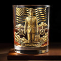 Pilot, American Flag, Whiskey Glass - Personalized Custom Whiskey Glass - JBS077_RWG