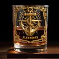 Sail The Seas Of Life With Courage And Strength Anchor And Rope - Personalized Custom Whiskey Glass - JBS095_RWG
