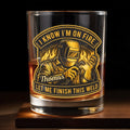 I Know I'm On Fire Let Me Finish This Weld Welder Design - Personalized Custom Whiskey Glass - JBS271_RWG