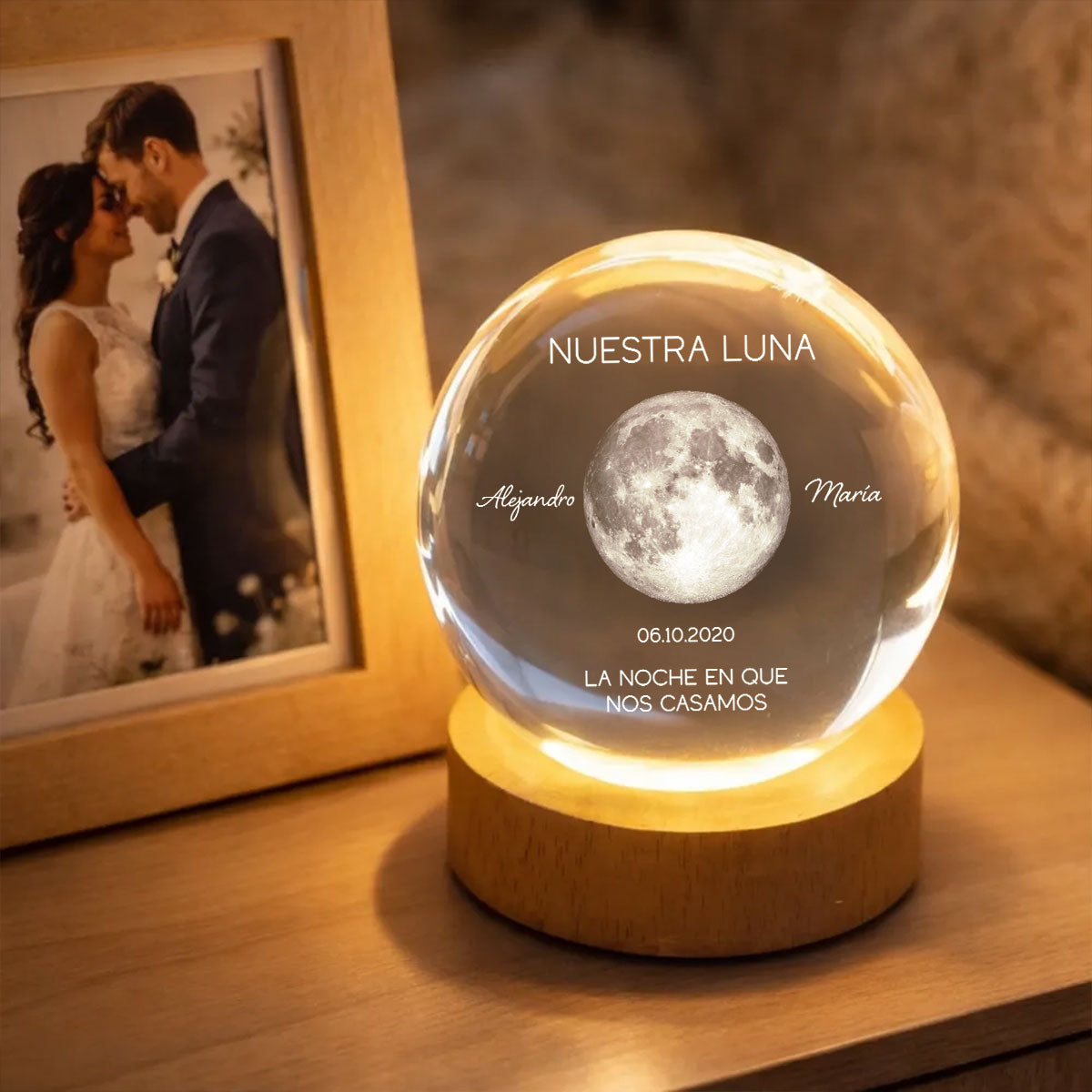 Nuestra Luna - Personalized Crystal Ball LED Night Light