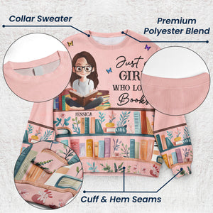 Just A Girl Who Loves Books personalized ugly sweater