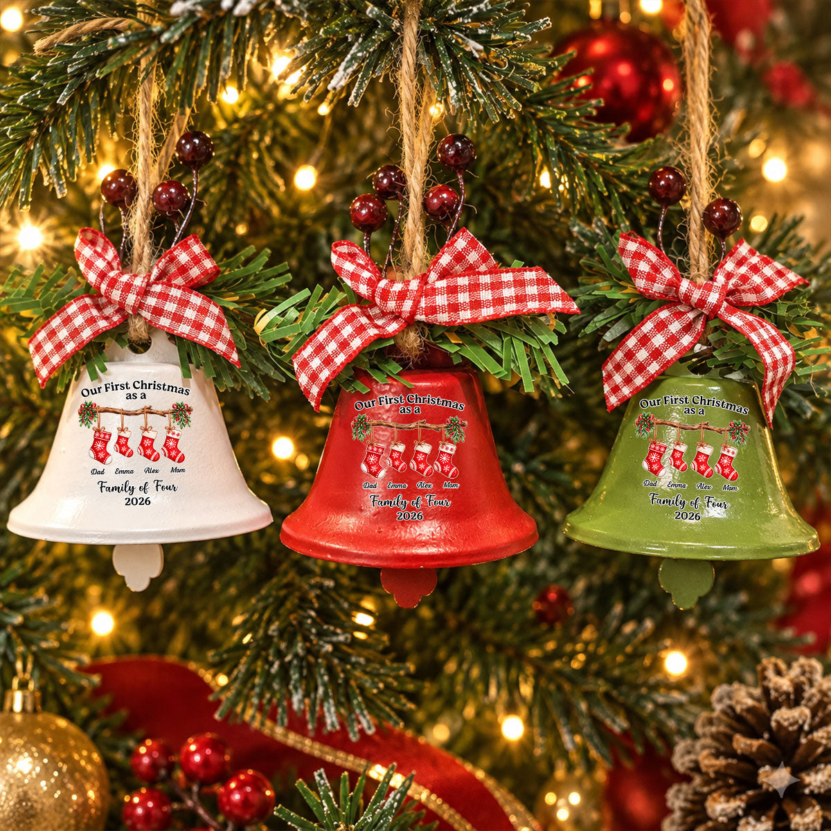 First Christmas Story Personalized Metal Bell Ornament