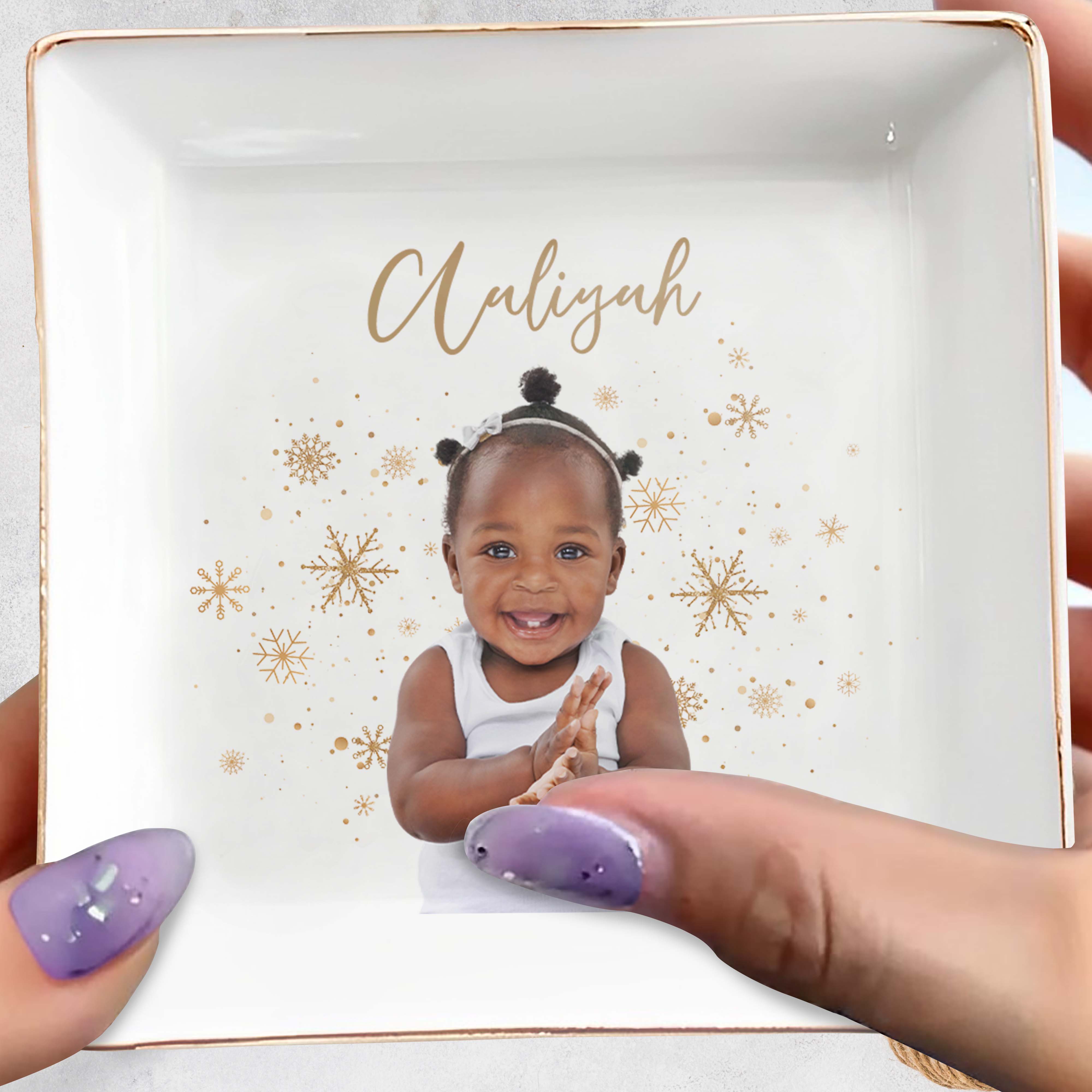 Capture The Sparkle And Joy - Personalized Custom Jewelry Dish - KID005_SCRD