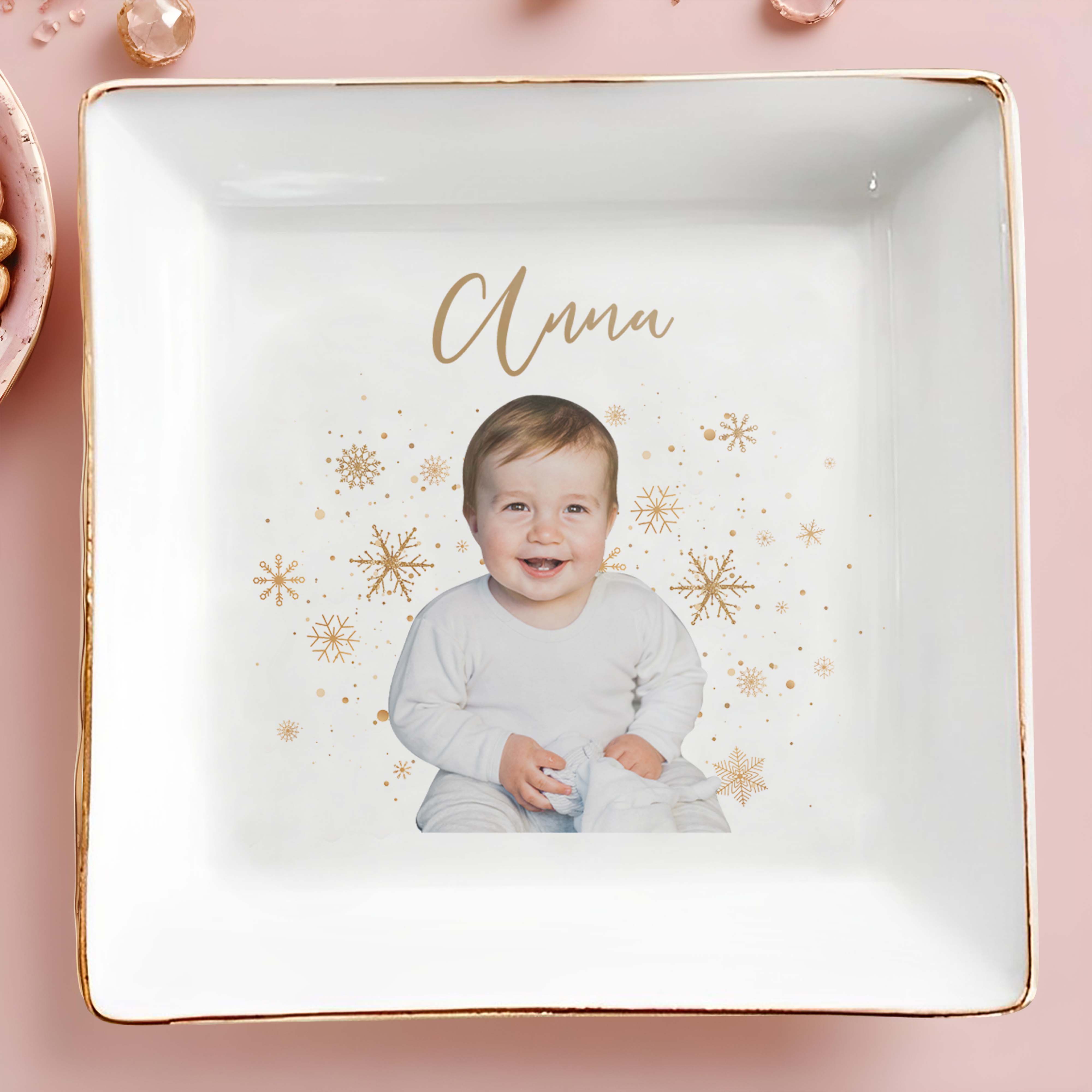 Warm Wishes And Joyful Smiles Jewelry Dish - Personalized Custom Jewelry Dish - KID006_SCRD