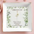 Child Of God Baptism Decorative Jewelry Dish - Personalized Custom Jewelry Dish - KID014_SCRD