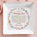 Grace And Love Blessing Cross And Flowers Design - Personalized Custom Jewelry Dish - KID016_SCRD