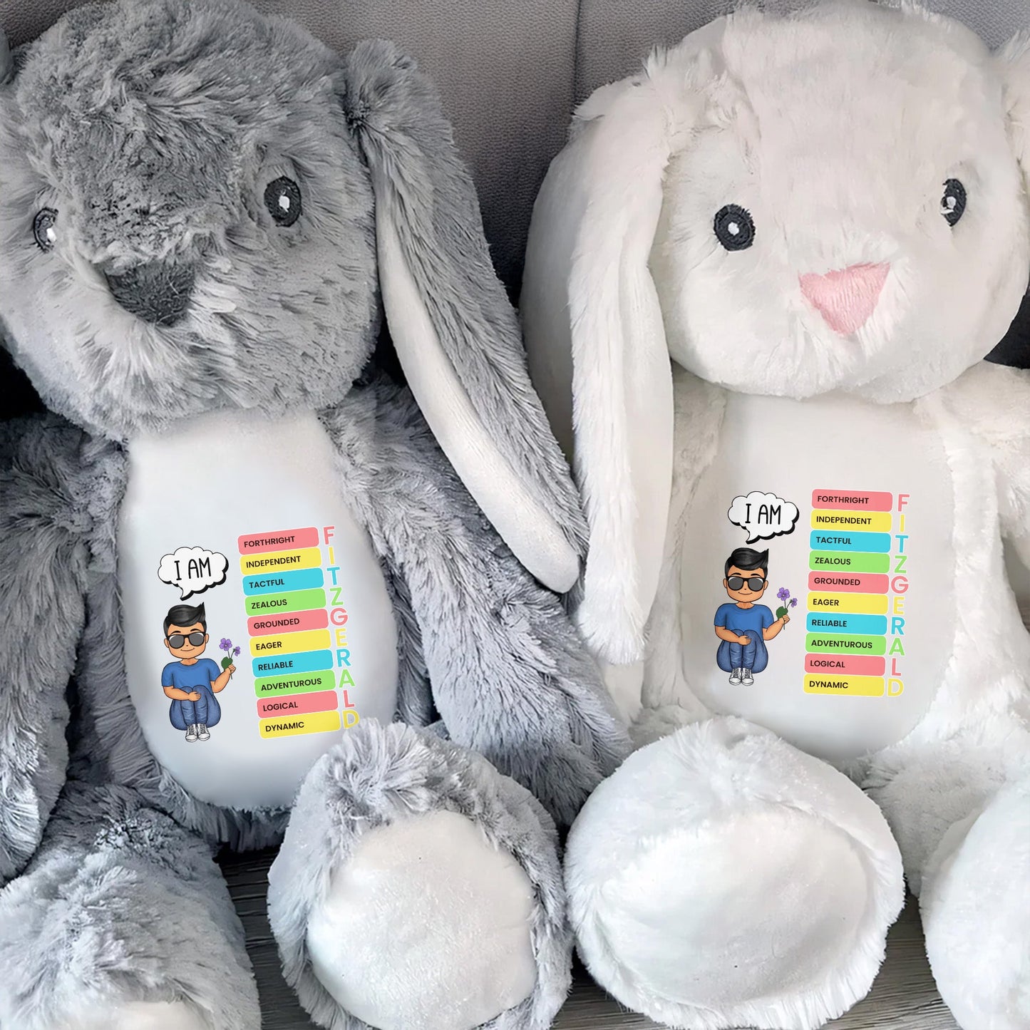 I am- Personalized Stuffed Bunny - KID032_BUN