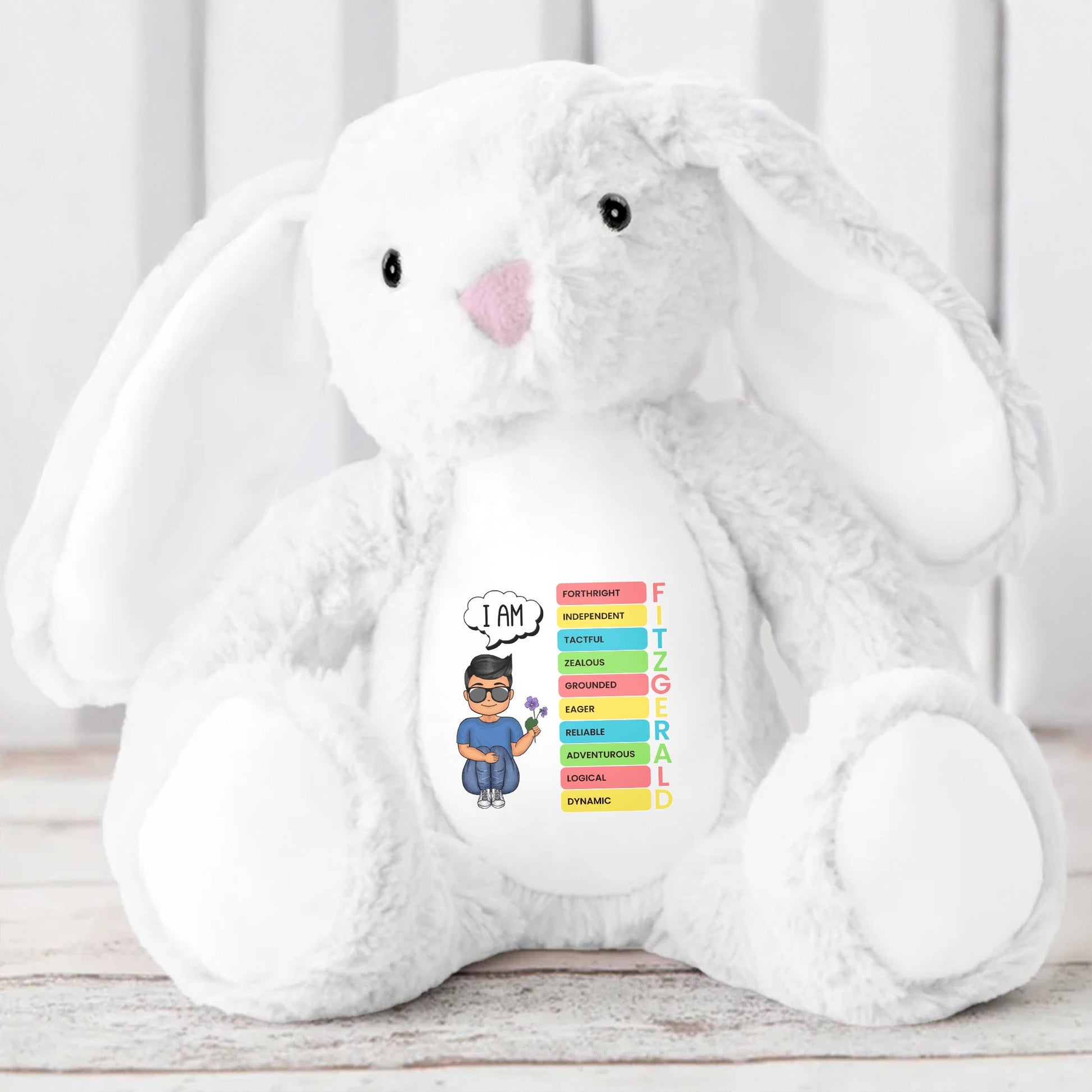 I am- Personalized Stuffed Bunny - KID032_BUN