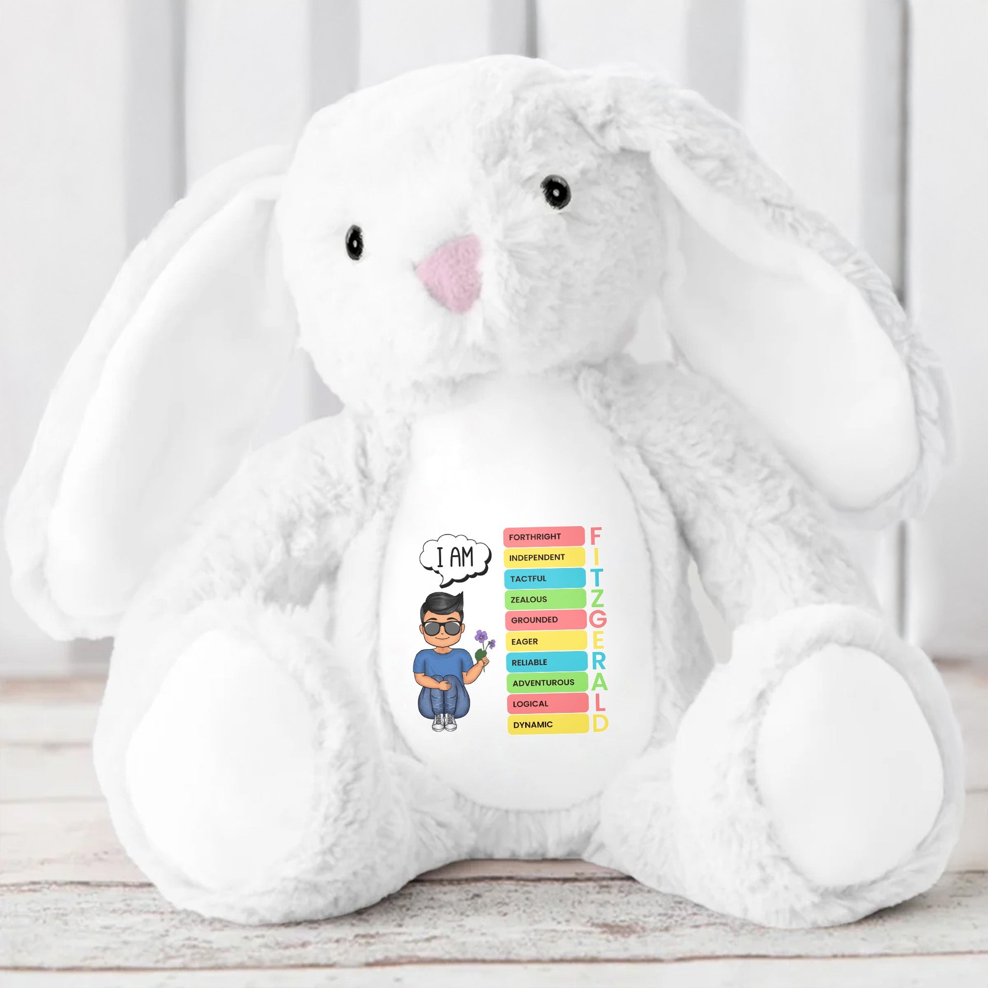 I am- Personalized Stuffed Bunny - KID032_BUN